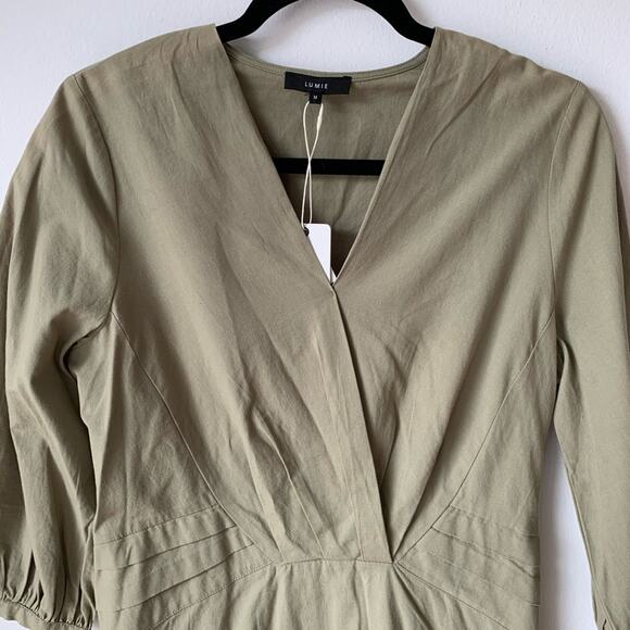 NWT LUMIE Lightweight Modern Dress Olive M - Picture 3 of 9